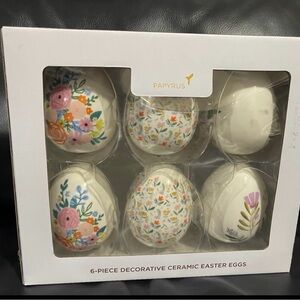 Papyrus Decorative Ceramic Easter Eggs, Set of 6 - Easter Ceramic Eggs